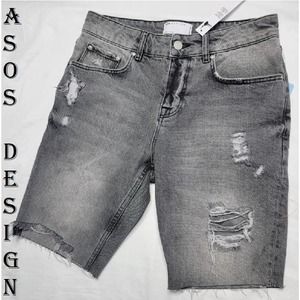 ASOS DESIGN MENS FRAYED HEM SHORTS  SIZE 28